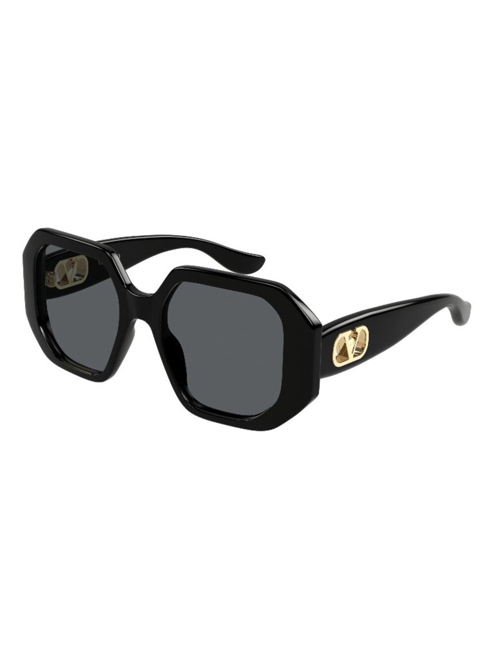 New Valentino Women's Sunglasses Black Grey Lens Acetate Frame VG0003SA 001 55